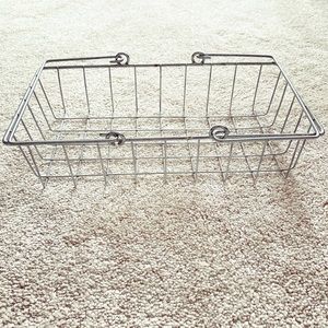 Vintage silver metal/wire basket with handles